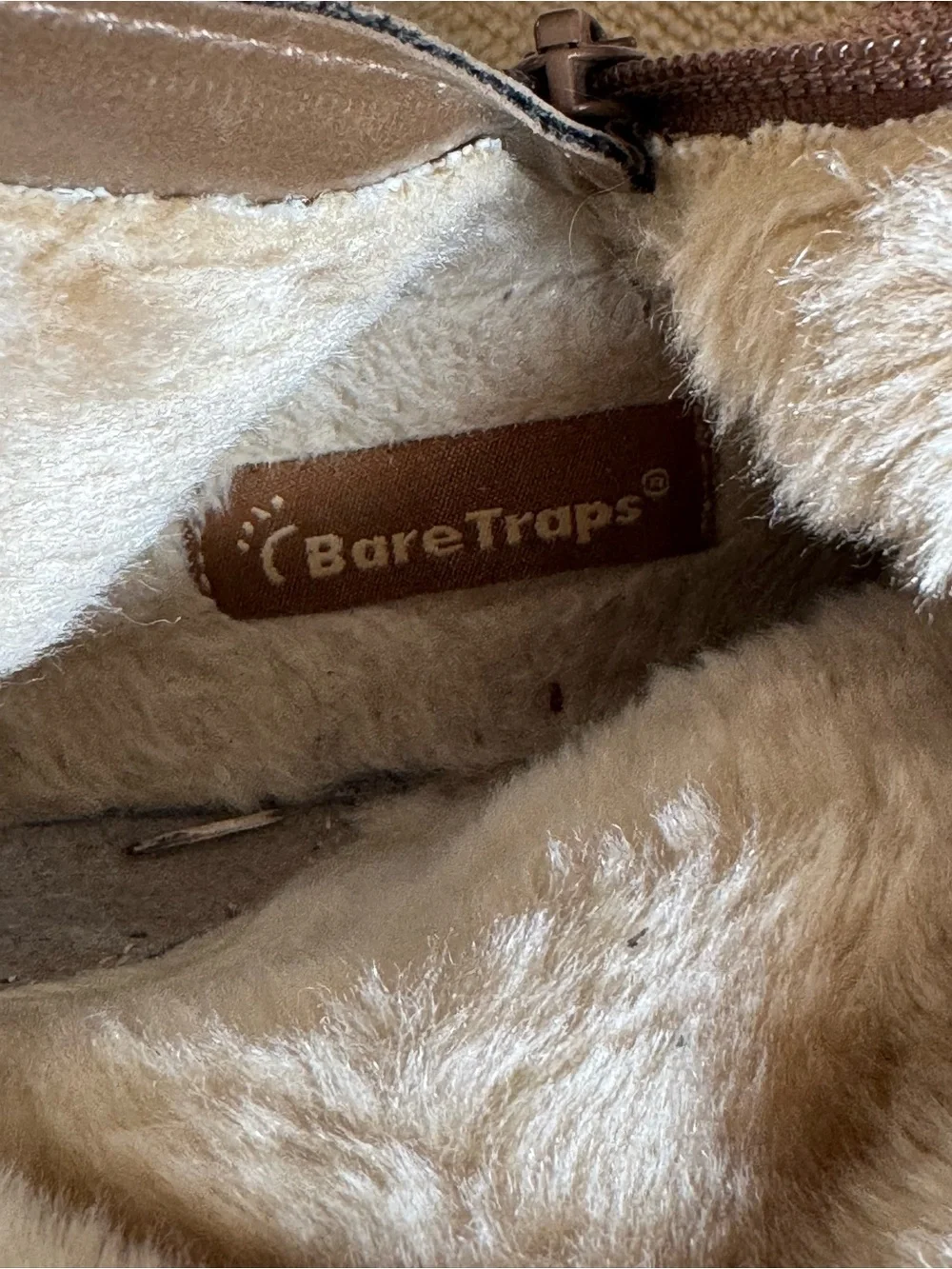 BareTraps Eventure Tall Suede Boots Faux Fur Warm Winter Shoes Brown Size 6